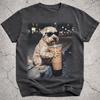 Funny Wheaten Terrier Drinking Iced Coffee Shirt, Dog Lover Gift, Coffee Dog Meme Tee
