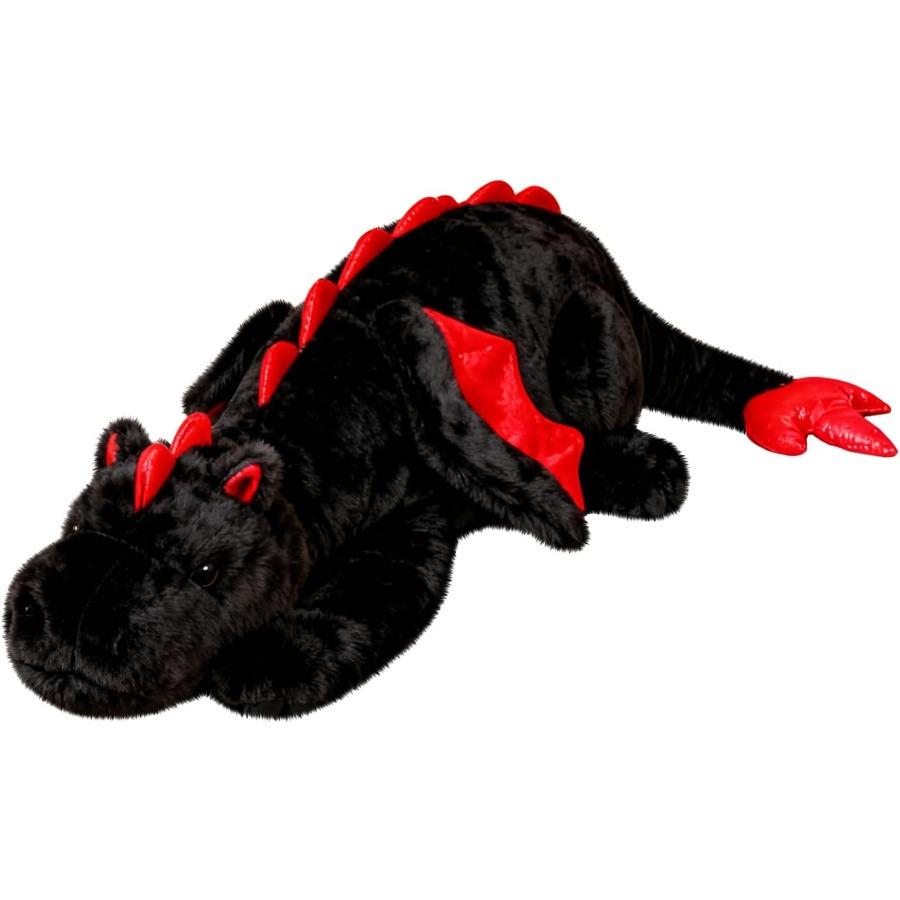 

Giant 50in 3Lb Black Dragon Stuffed Animal featuring Wings Fuzzy Plush Toy Cuddly Gentle Green Pterosaur Plushie designed for Friends Family Me United States