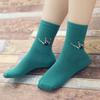 Unisex Autumn Winter Funny Cartoon Solid Color Elastic Cotton Middle Tube Crew Socks Creative Socks
