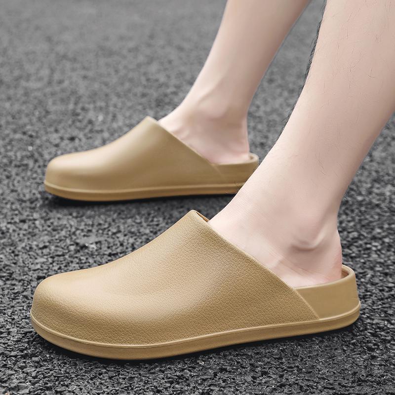 Fashion Thick Bottom Slippers Men Chef Shoes Non-Slip Bathroom Home Flip-Flops Soft Sole Eva Indoor Sandals Summer Beach Outdoor Slides