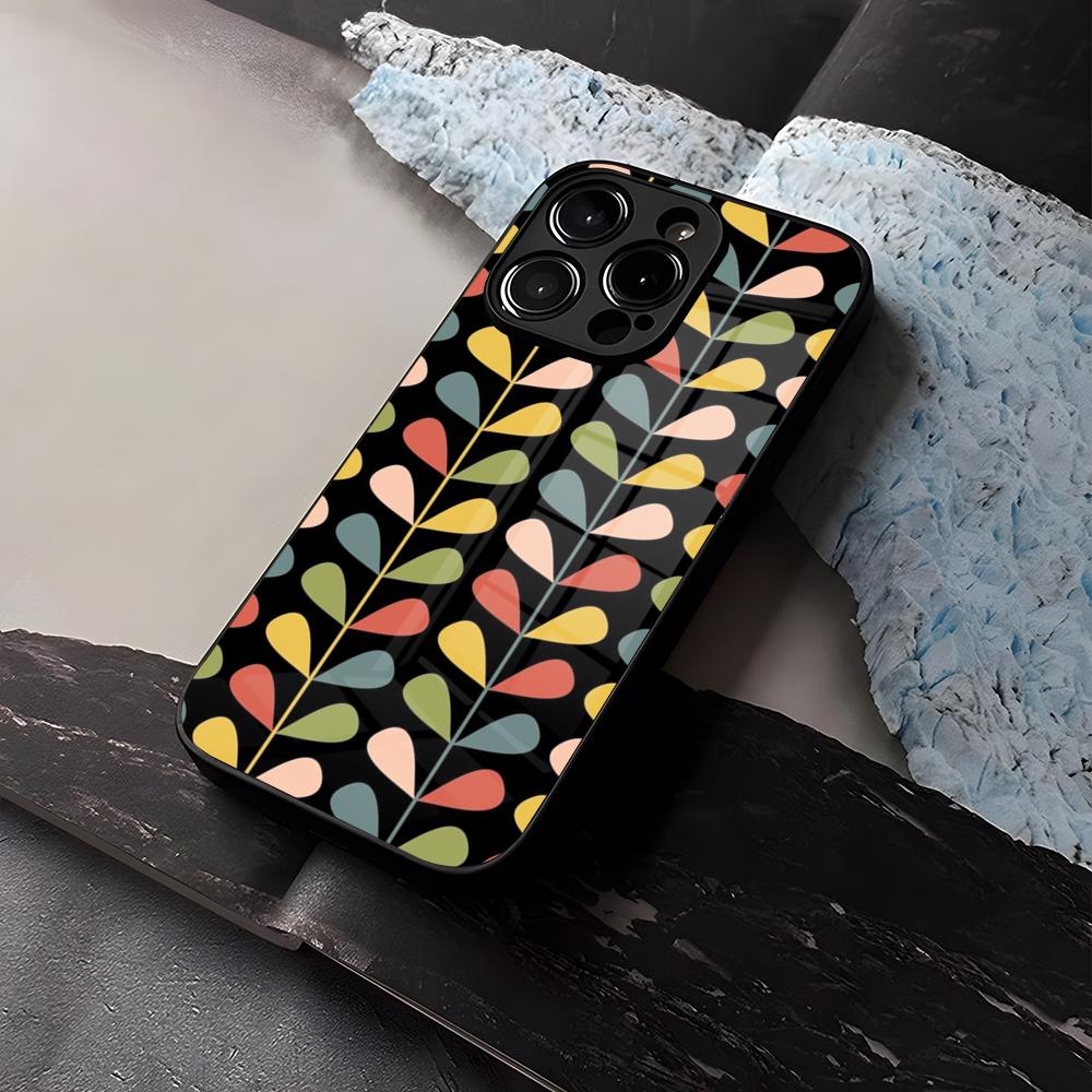 

Multi Stem Orla Kiely Folio Phone Case Tempered Glass For IPhone 16 13 14 12 15 11 Pro Max Plus Mini X XR SE2020 Coque iPhone 15