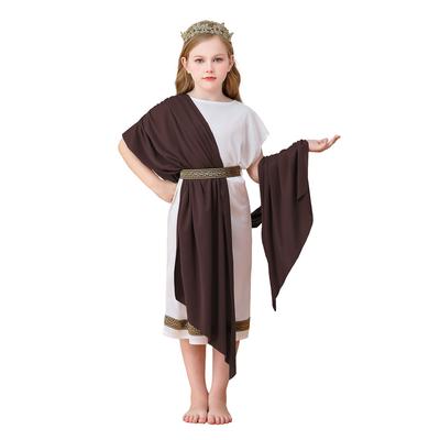 Halloween Kinderkostüme Griechische Mythologie Herren- und Damenbekleidung braune Römische Karnevalskostüme Toga Roben