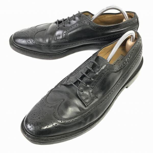 

80s-90s Vintage USA FLORSHEIM Imperial leather Goodyear welt wingtip 28.5 black