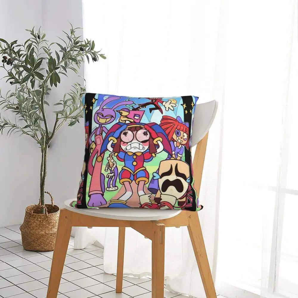 The  Digital Circus Pillowcases Bed Car Tadc Jax Pompom Pomni Cushion Cover Cute Home Decoration Pillowcase