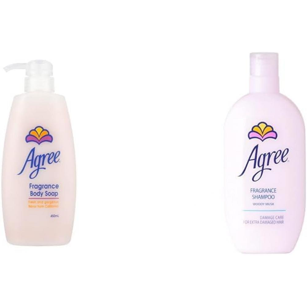 

[buy Set] Agree Ugly Fragrance Body Soap+ Fragrance Damage Care Shampoo 450ml Each