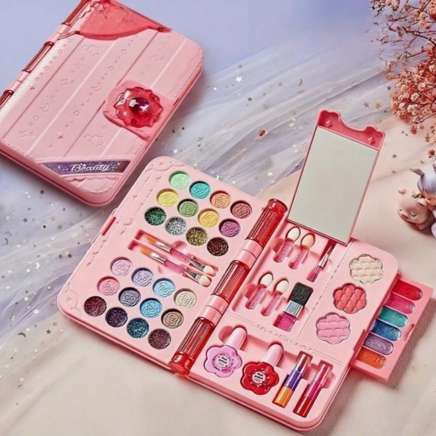 

Creative Washable Princess Makeup Kit for – Pretend Play Cosmetic Set, Perfect Birthday for Princess Parties Play Girls Gift