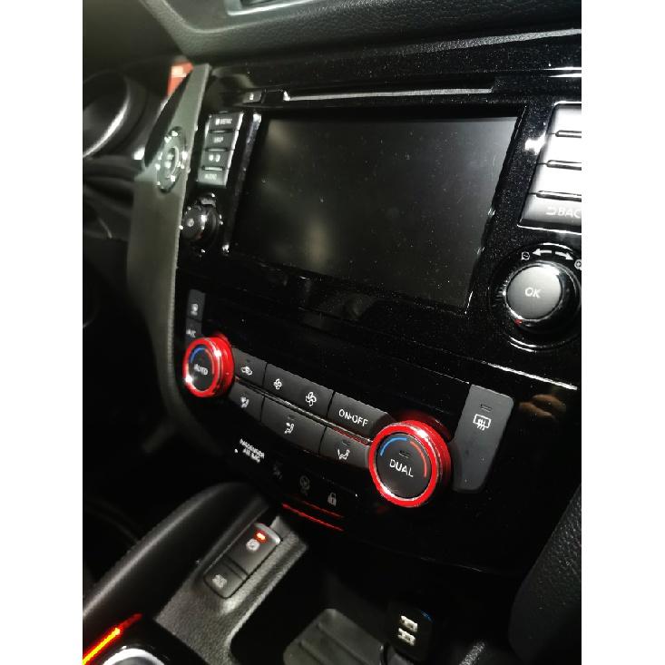2pcs/set Auto Car AC Climate Control Ring Knob Trim Cover For Nissan Rogue X-Trail Qashqai Car