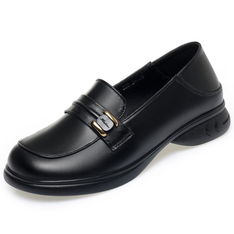 

Модная AIYUQI 2025 новые женские лоферы Нескользящие неглубокие слипоны женская обувь женская обувь большого размера официальная обувь 43 чёрный