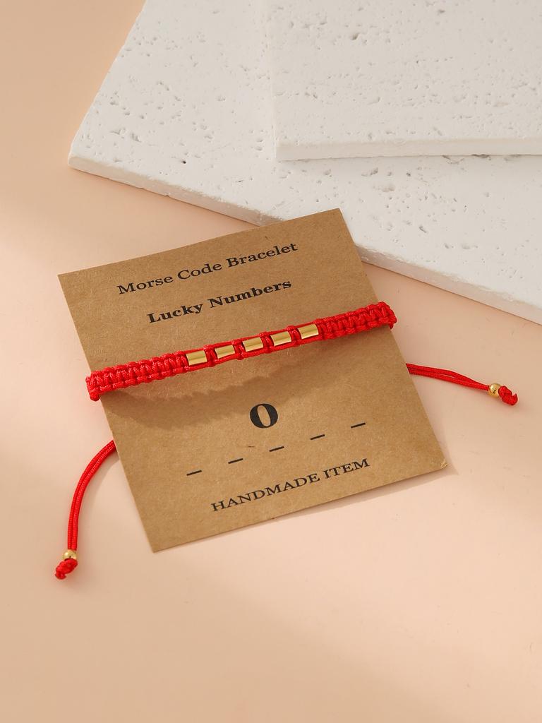 Handwoven Morse Code Number Flat Knot Bracelet Unisex Fashion Accessory