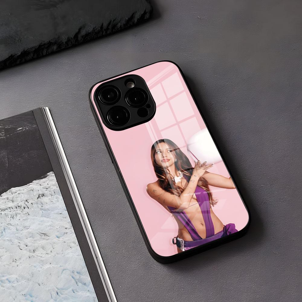 E-Emilia M-Mernes Singer Phone Case For IPhone 17 Air 16 E Pro Max 15 14 13 Mini 12 Pro 11 Max Plus Black Glass Cover