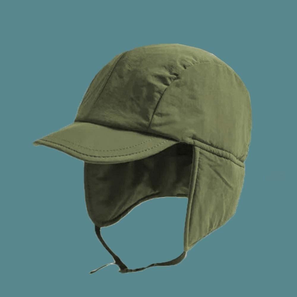 

Lightweight Ear Protection Ushanka Multi-functional Windproof Pilot Cap Earflaps Visor Hat Women зелений