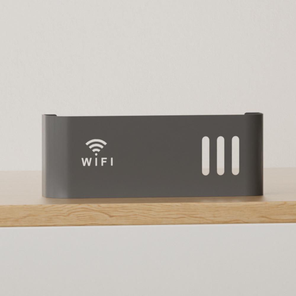 Wall Mounted WiFi Router Shelf Plastic Power Cable Organizer for Power Strips & Home Decor