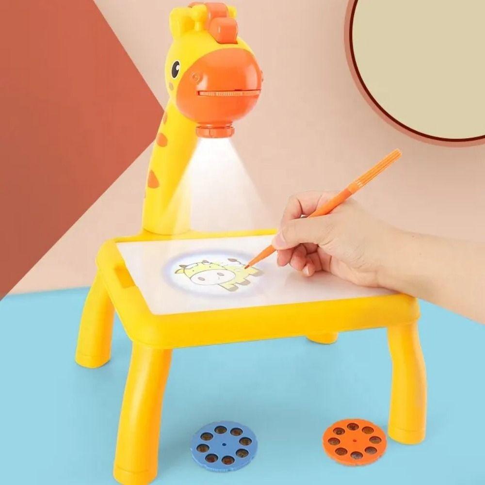 Multifunctional LED Projector Painting Board Painting Set Giraffe Painting Desk Learning Tools