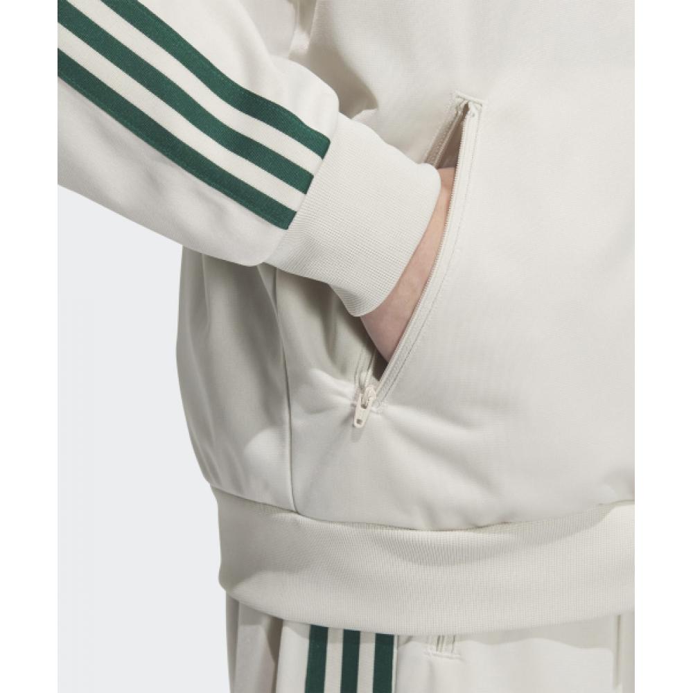 Adidas Bb Track Top   Light Beige  Green Jd5266