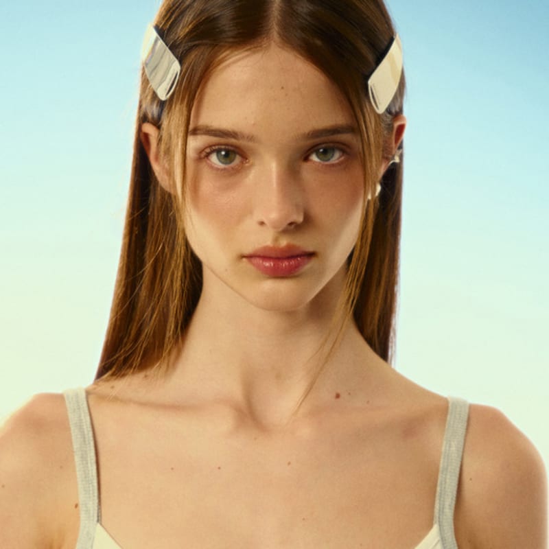 SENTIMENTS NO.515 [SILVER SATIN] SLEEK TRIANGLE HAIR pin