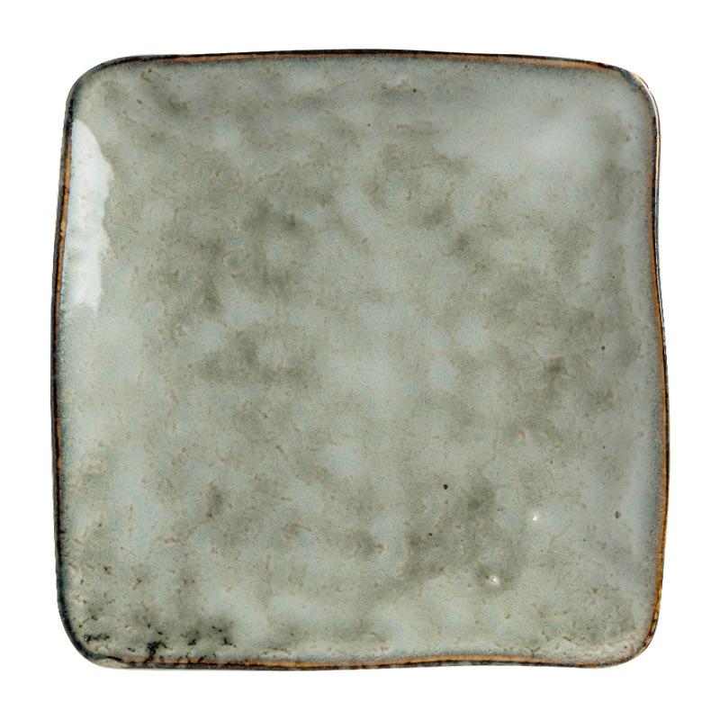 Kiln-Changed Ceramic Square Plate, Minimalist Style Square Plate, Household Large Plate, Dining Plate, Fruit Plate, Restaurant Dish, Practical Tray
