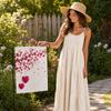 Double-Sided Linen Garden Flag with Heart Design, Welcome Yard Flag for Outdoor Patio and Decor