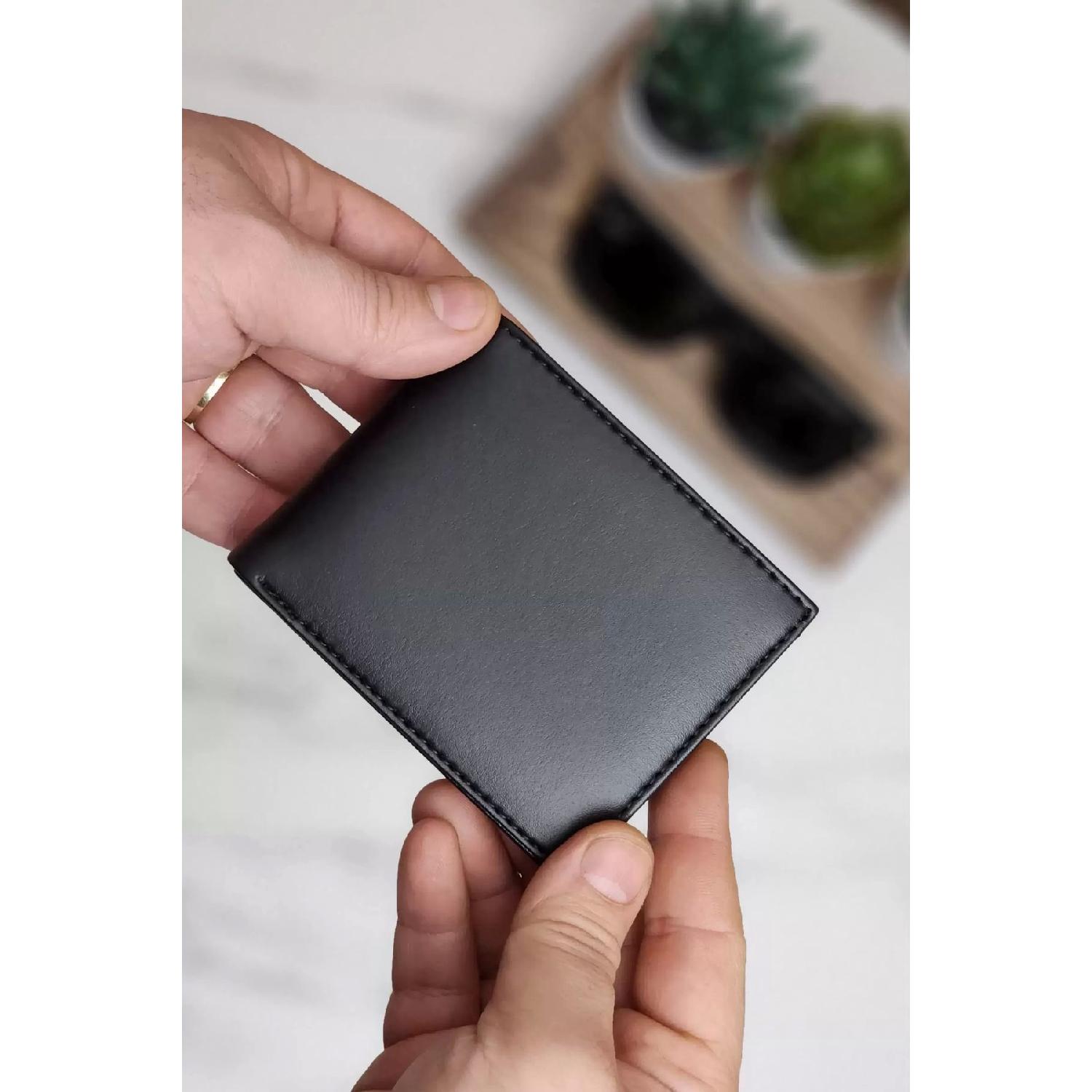 

Оригинальный классический стильный тонкий кожаный кошелек-портфель на 10 кредитных карт, черный Küçük Boy чёрный