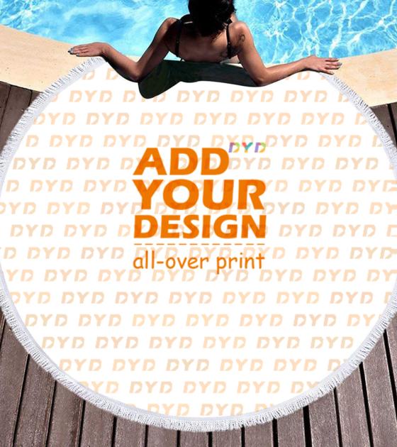 3D Printed Round Beach Towel Microfiber Fringe Round Blanket Bath Towel Beach Towel Fruit Series 150*150CM белый