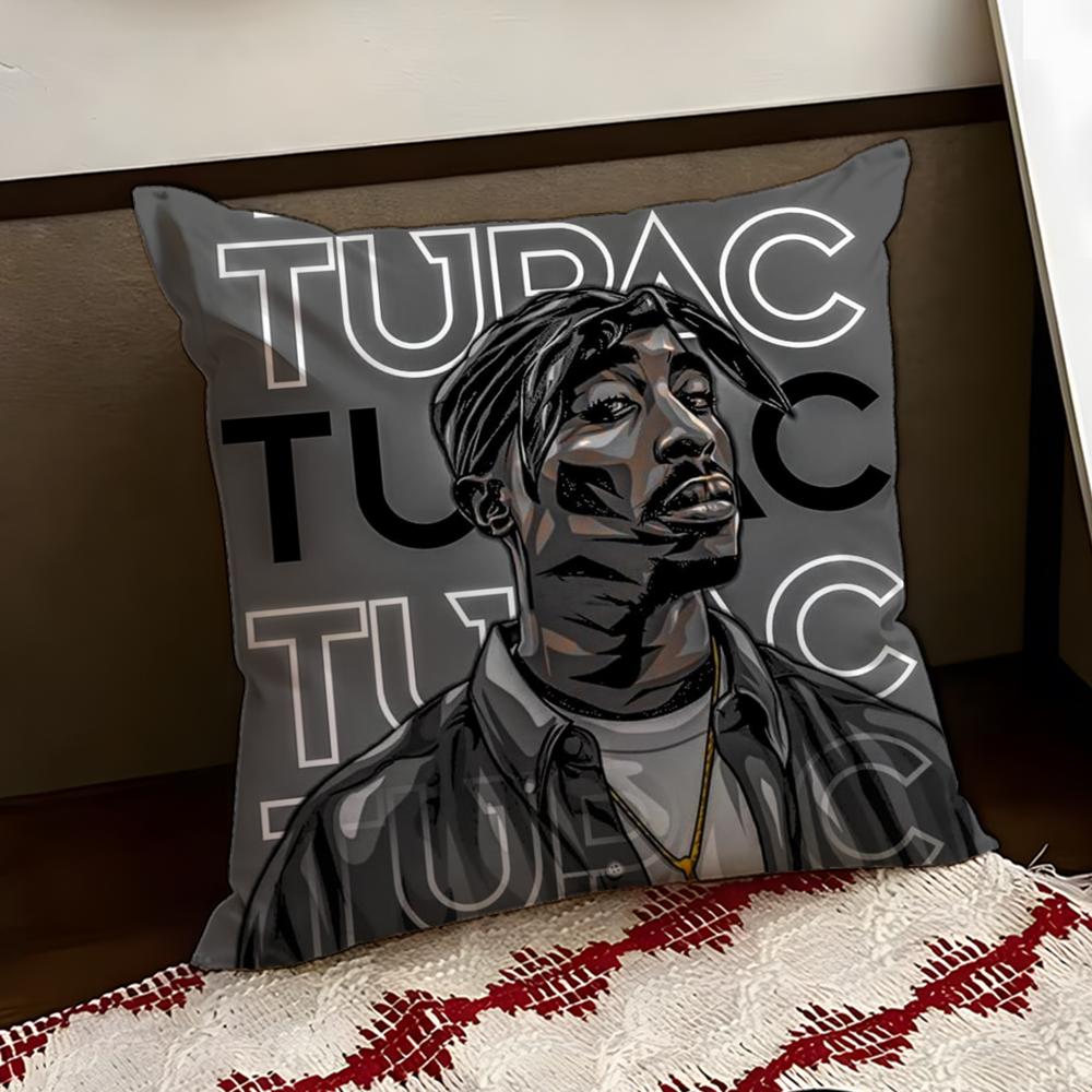 2PPAC Tupac SShakur Kissenbezug Wendbar Weich Strapazierfähig Kissenhülle Zuhause Auto Mehrzwecknutzung für täglichen Komfort