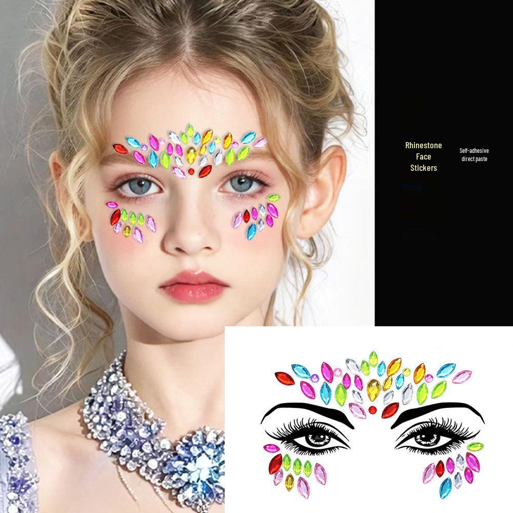 Waterproof Gem & Diamond Face Stickers for Makeup & Festivals