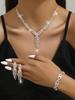 Silberschmuck-Set: Damen-Hochzeitsfotografie-Accessoires mit Halskette & Ohrringen in unabhängiger Verpackung