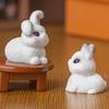 Mini Easter Rabbit Figurines Set of 10 Miniature Animal Statues for Creative Decorations and Potted Plant