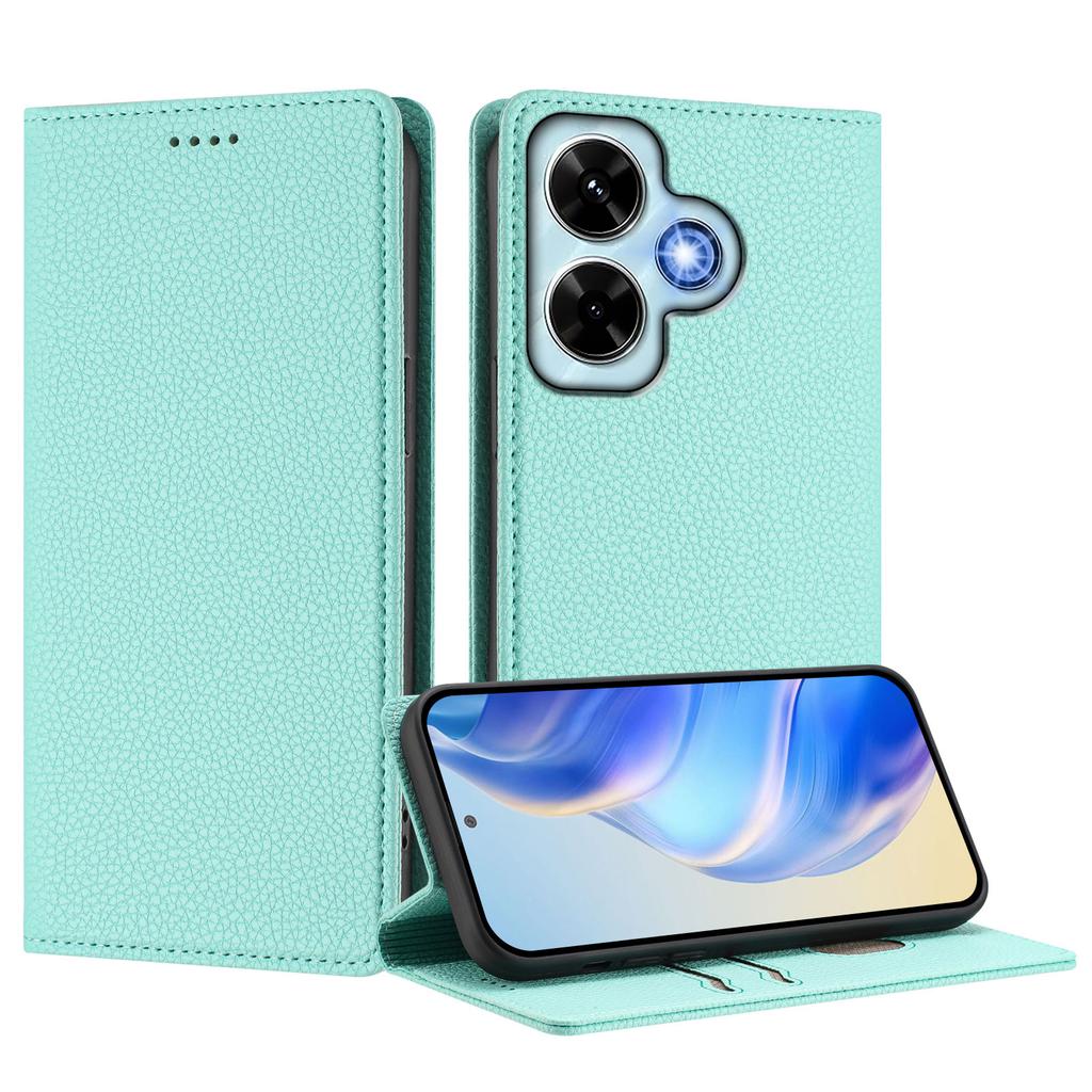 For Xiaomi Redmi Note 13 4G Wallet Case RFID Blocking Litchi Texture Leather Mobile Cover