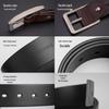 Cattlesboss Men's Pure Titanium First Layer Cowhide Pin Buckle Belt 3166
