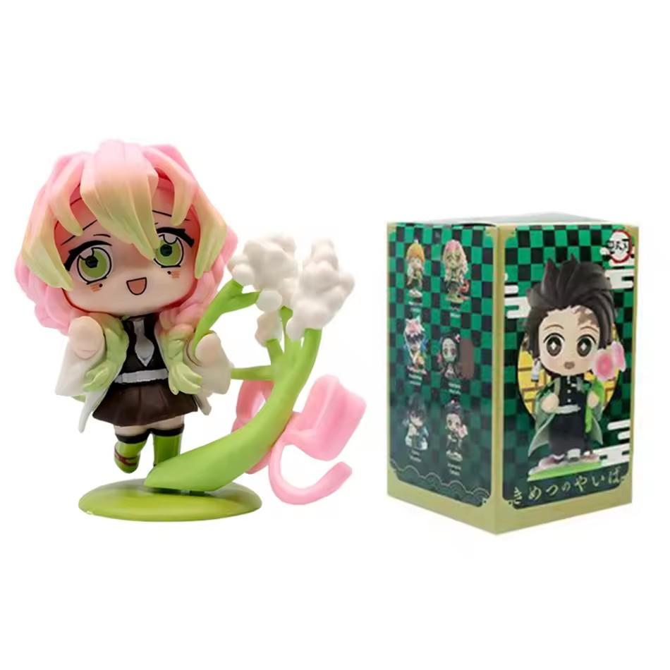 YENİ Q Posket Figür  Demon Slayer Mini Figür 5 Adet 10 Adet 12 Adet 15 Adet Setler Kimetsu No Yaiba Küçük PVC Bebekler Masaüstü kutusu