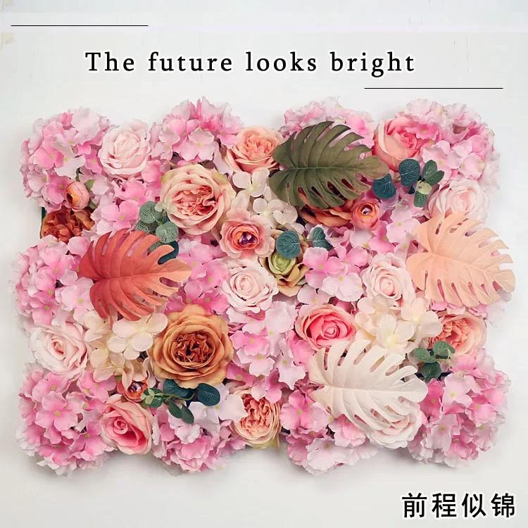 Artificial Flower Flower Wall Three-dimensional Background Wall Wedding Decoration Rose Silk Cloth Modern Home Decoration Part