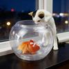 4 Pcs Cute Cat And Goldfish In Fish Tank Figurine Small Aquarium Animal Ornament