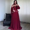 Ladies Floral Print Long Sleeve Maxi Dress Pleated Formal Party Dress