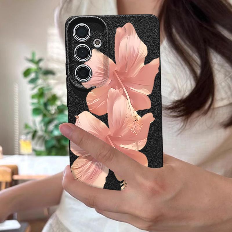 Pink Hibiscus Flower Pattern Case For Samsung Galaxy S26 S25 S24 Ultra S23 S22 S21 FE A54 A15 A35 A55 A16 A26 A36 A56 A17 A37 A57 5G Funda
