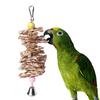 Parrot Bird Toys Natural Wooden Grass Chewing Bite Hanging Cage Bell Swing Climb