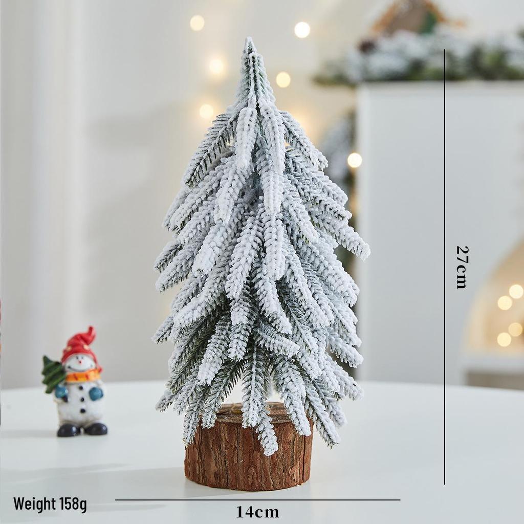 Mini Potted Christmas Tree with Snow - Perfect for Desktops, Hotels, Malls, and Window Displays