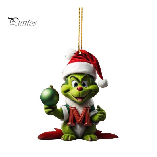 

Подвеска в виде рождественской елки с ремешком, легко подвешивается, дизайн эльфа, 26 стилей с буквами, симпатичная подвеска для автомобиля, подвесное украшение для зеркала M