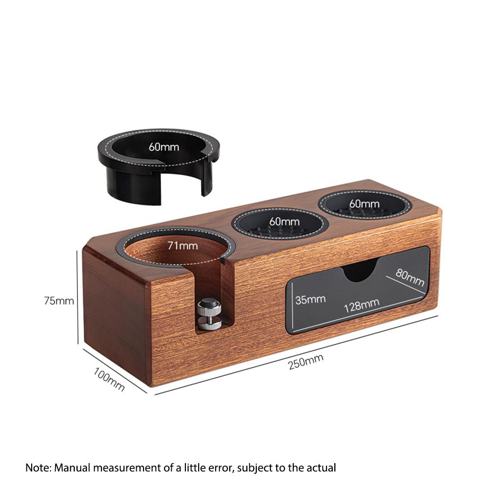 

Станция для темперирования эспрессо, деревянный держатель темперов для эспрессо, 3 отверстия для универсальных портафильтров диаметром от 51 до 58 мм, темперы, выравниватели кофе