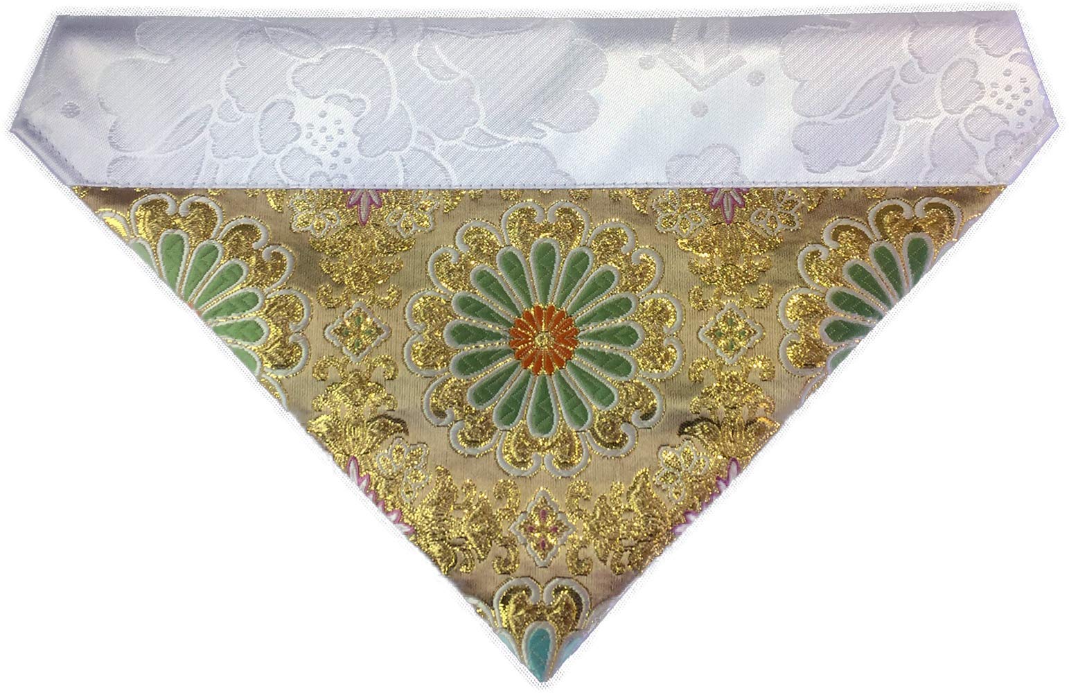 

Pure silk lining triangular Made in Japan using the highest quality pure silk 35cm Rokkama chrysanthemum white (Buddhist altar, lining, lining) (width
