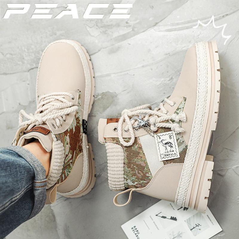 Martin boots herr nya höst nya herr höjande platå verktygsstövlar mångsidiga fritid halmsulor herrskor