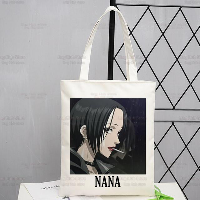 Nana Osaki Anime Women Package Canvas Bag Manga Komatsu Nana Handbags Shoulder Bags Casual Black Stones Shopping Girls Handbag