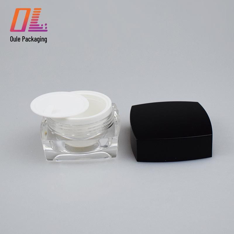 In Stock Square Acrylic Refillable Cosmetic Jars: 5g, 10g, 15g, 20g, 30g for Creams and Lotions