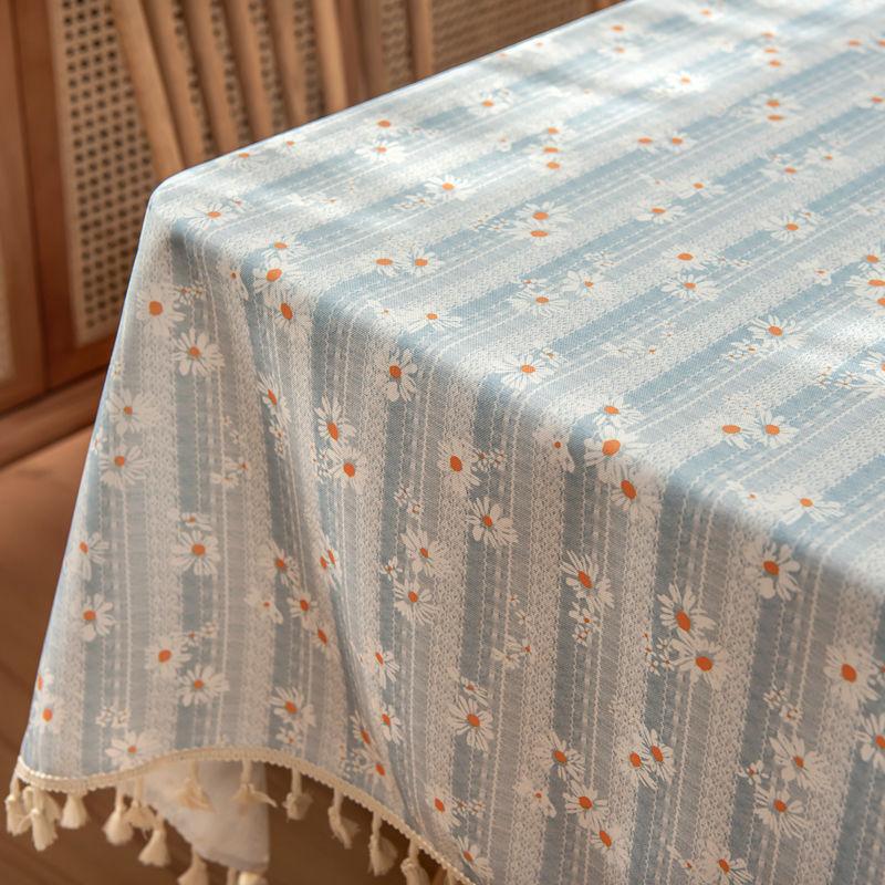 Waterproof Tablecloth Anti Oil Anti Scald Wash Free Cover Rural Style Small Fresh Tea Table Rectangular Dining Table Cloth