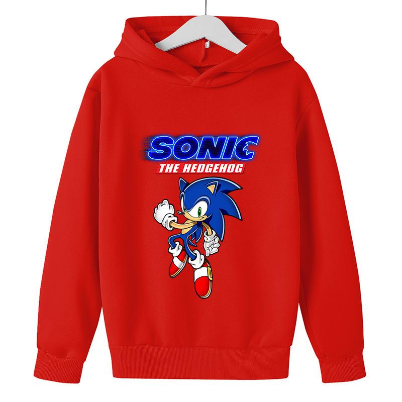 

Зимняя мода Удобные Синие Мультяшные Аниме Принтованные Буквы Детские Милые Теплые Толстовки 110cm красный