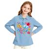 Girls' Long Sleeve Printed School Uniform Casual Top