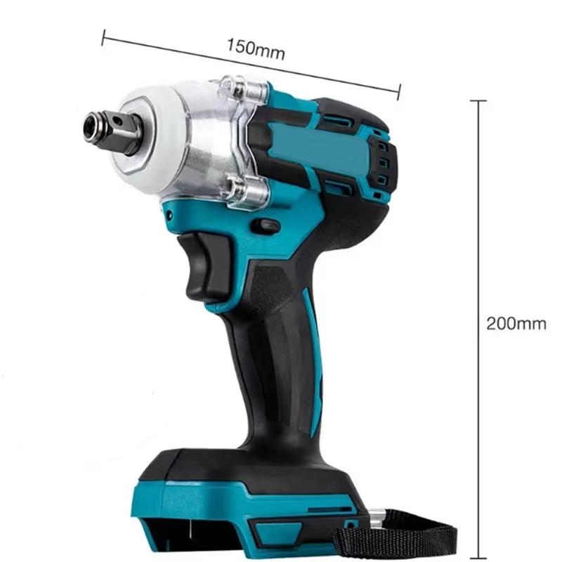 18V 520Nm Brushless Cordless Electric Impact Wrench 1/2 Inch Wrench Screwdriver Power Tools Compatible for Makita 18V Battery