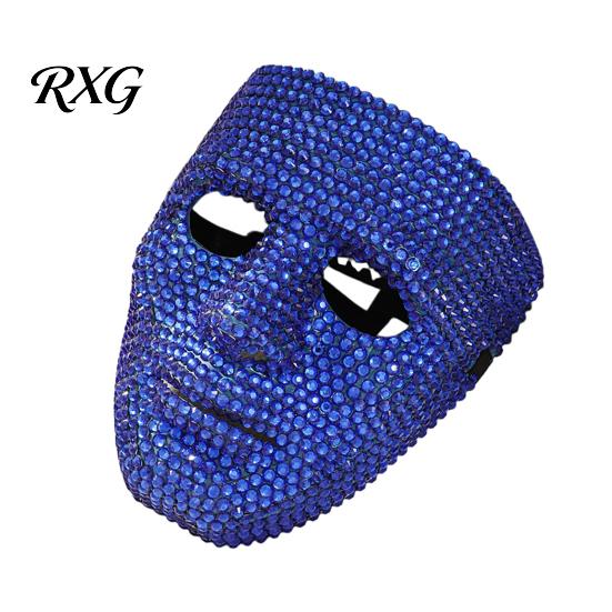 Eye-catching Festival Mask Halloween Rhinestone Full Face Mask, Sparkly Masquerade for Lightweight Dance Performance, Hip Hop Party Stage Prop