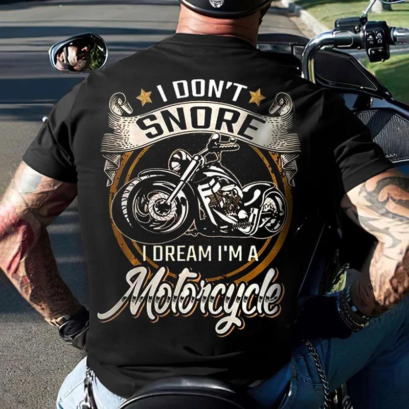 Summer Motorcycle T Shirt For Men Motor Biker 3d Print Vintage Short Sleeve Old Man Tee Shirt Homme Moto T-shirt Racing Camiseta