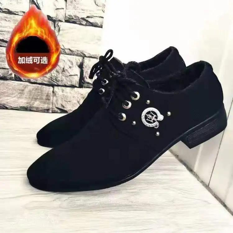 Płócienne buty Derby Męskie buty wizytowe Ślubne Płócienne Casualowe Płaskie Męskie Obuwie Formalne Wielokolorowe Mokasyny Chaussures Hommes Niebieskie Nowe