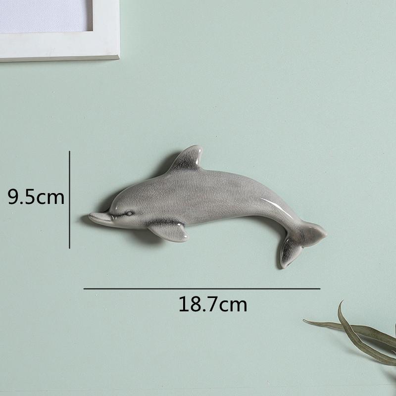 Wall Decoration Ceramic Suspension Dolphin Fish Color Ocean Background Wall Children's Room Decoration Accessories Baby Nursery
